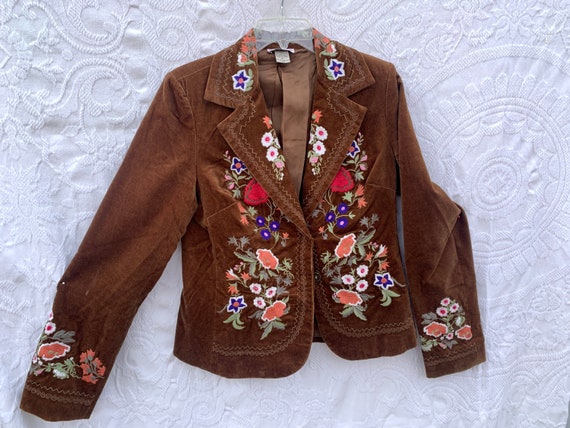 Vintage Womens Jacket Embroidered Jacket Floral J… - image 6