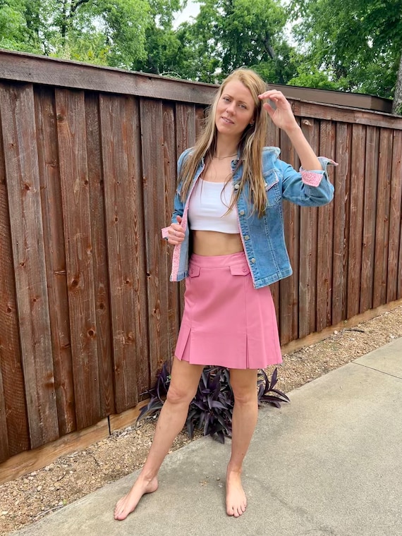 Gonna pelle rosa outlet