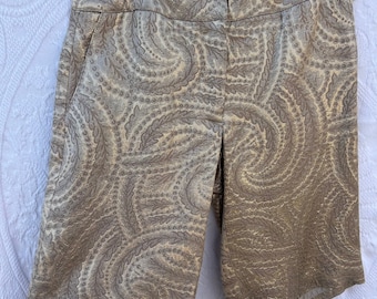 Central Falls  Gold Dress Shorts for women Designer Shorts Vintage Shorts for women