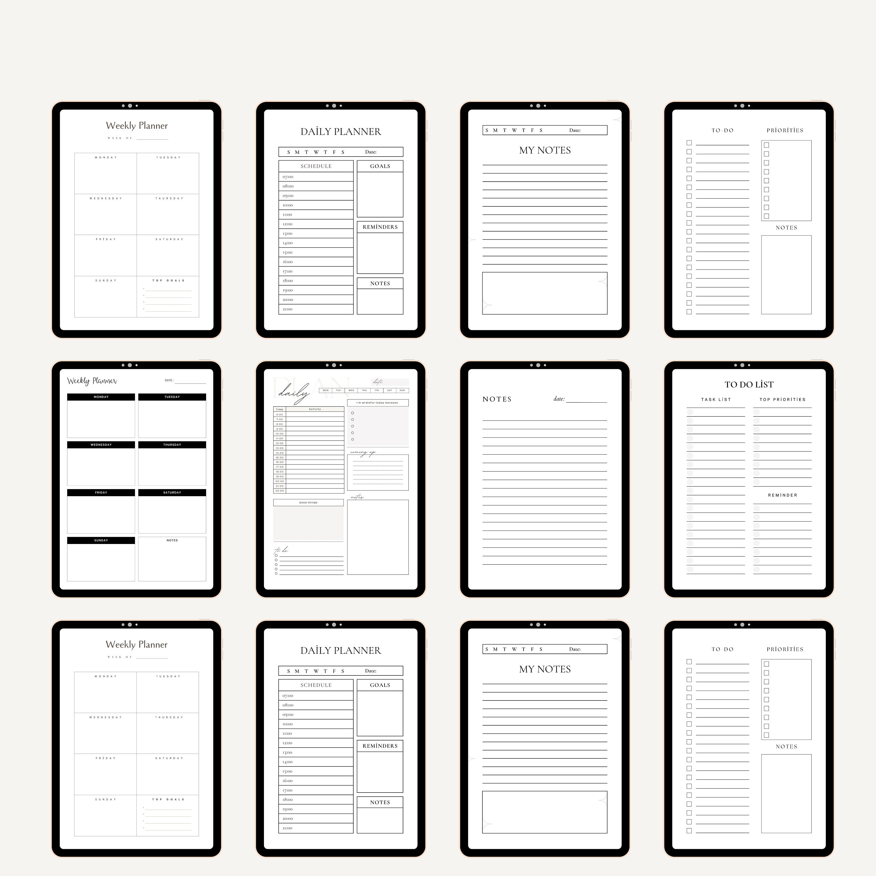 All in One Planner Digital Planner 2024 Good Notes Planner Etsy