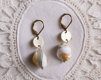 Gold & Glas oder Muschel Ohrringe
