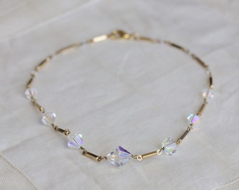 Kristall & Silber oder Gold Halskette
