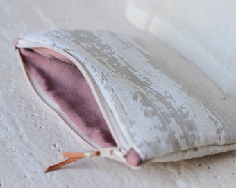 Kleine Beige Reißverschluss Beutel