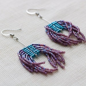 Woven Custom Color Beaded Earrings