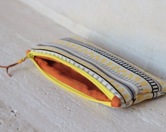 Kleine Gelb & Orange Reißverschluss Beutel