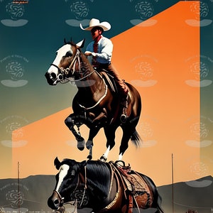 Retro Western Print