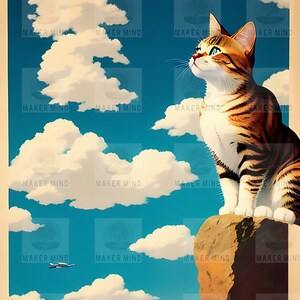 Vintage Reise Poster Print - Purrservance Cat