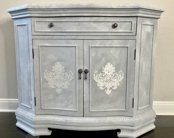Hand-Painted Vintage Sideboard Cabinet – One-of-a-Kind Custom Design