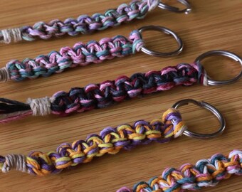 Handcrafted Boho Macrame Keychains: Colorful Wristlets with Beads for Purses and Accessories
