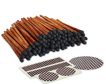 2" Matches - 100 Count of Espresso (Striking Stickers Included)