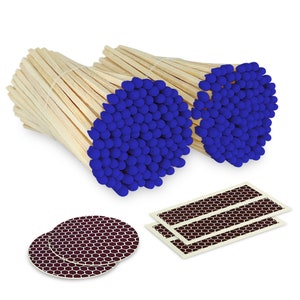 4&quot; Matches - 200 Count of Royal Blue (Striking Stickers Included)