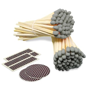 4&quot; Matches - 100 Count of Gray (Striking Stickers Included)