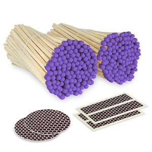 4&quot; Matches - 200 Count of Purple (Striking Stickers Included)