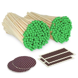 4&quot; Matches - 200 Count of Green (Striking Stickers Included)