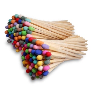 4&quot; Matches - 100 Count of Bright Rainbow (Striking Stickers Included)