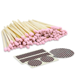 2&quot; Matches - 100 Count of  Light Pink (Striking Stickers Included)