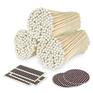 4&quot; Matches - 300 Count of Classic White Tip (Striking Stickers Included)