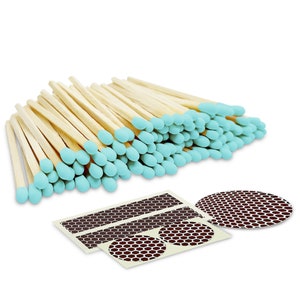 2&quot; Matches - 100 Count of Light Blue (Striking Stickers Included)