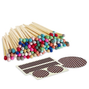 2&quot; Matches - 100 Count of  Rainbow (Striking Stickers Included)