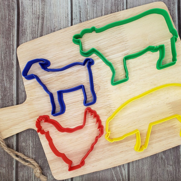 Farm Animal Cookie Cutters - Food Cookie Cutters - Fondant Cutters - Polymer Clay Cutters - Cookie Cutters - Cutters