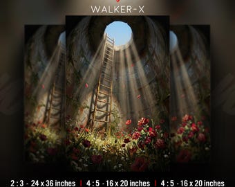 Silencio tras las sirenas: Búnker en flor, arte postapocalíptico, decoración industrial de hormigón (DESCARGA DIGITAL)