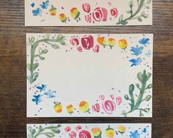 Floral Watercolor Thank You Card & Postcard Set - Etsy