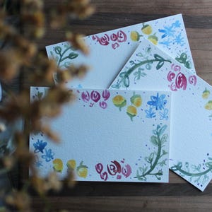 Handgemachtes Blumen Postkarten Set | Aquarell Original 3er Set | Muttertagsgeschenk | Frühlingsblumen-Set