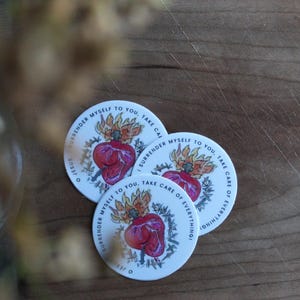 Sacred Heart Sticker | Catholic Stickers | Original Watercolor Stickers