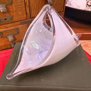 Vintage Murano Art Glass White Glass Basket