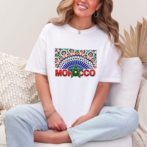 Morocco Star Emblem T-Shirt | Moroccan Mosaic Pattern Tee | Traditional Zellige Design Shirt | Unisex Cultural Graphic Tee