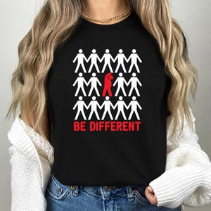 Be Different Shirt, Red Graphic Tee, Minimalist Statement T-Shirt, Odd One Out Tee, Inspirational Unisex Shirt, Bella Canvas 3001