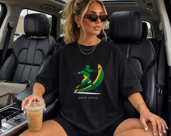 Fußball-T-Shirt mit südafrikanischer Flagge | Fan-Shirt für Bafana Bafana | T-Shirt mit afrikanischem Fußballstolz | Südafrikanisches Fußball-Top