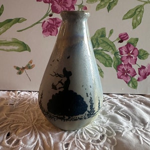 Thulin Faience Matte Blue 4.75 inch vase