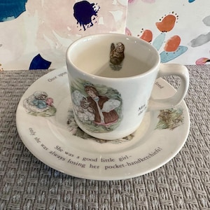 Beatrix Potter Mrs Tiggle Winkle Wedgewood cup and plate