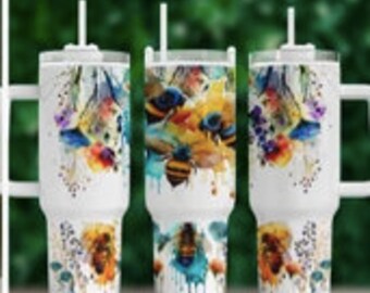 Wildflowers 40 oz tumbler with handle and straw FAST SHIPPING