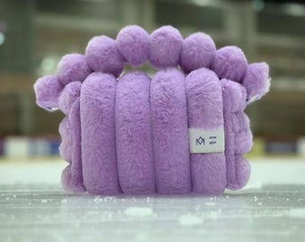 Faux Fur Vanity Bag: Amethyst Fluffy Makeup Bag - Figure Skating, Gymnastics
