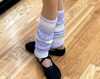 Calentadores de piernas tie-dye⎥ calentadores de piernas tejidos a mano para patinaje, yoga, baile, ballet y trajes casuales ⎥ Puños de bota