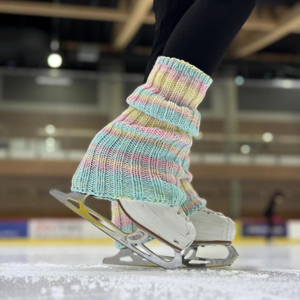 Tie Dye Knit Leg Warmers: Figure Skating, Dance, Yoga