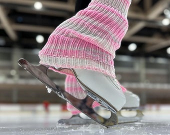 Hand Knitted Tie Dye Leg Warmers for Skating, Yoga, Dance, Boot Cuffs