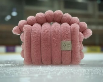 Faux Fur Fluffy Vanity Bag: Dusty Pink Makeup or Sport Bag