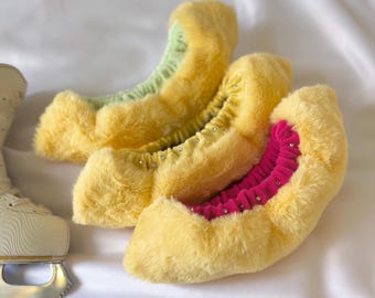 Fuzzy Fur Ice Skate Soakers: Rhinestone Blade Covers