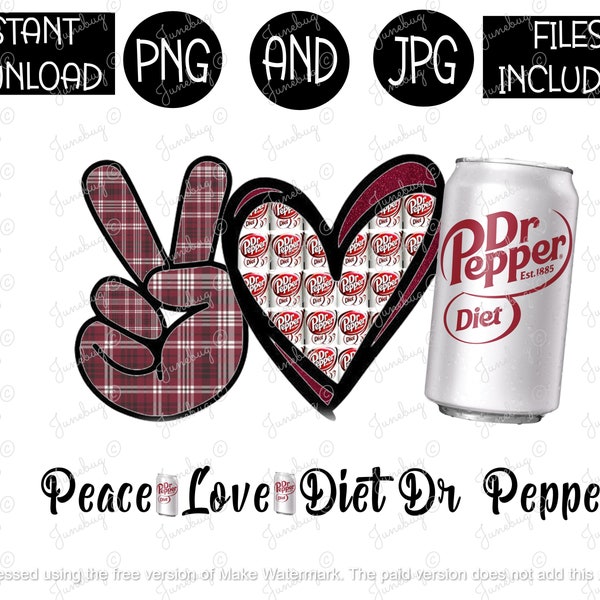 Peace, Love and Dr. Pepper Svg - Etsy