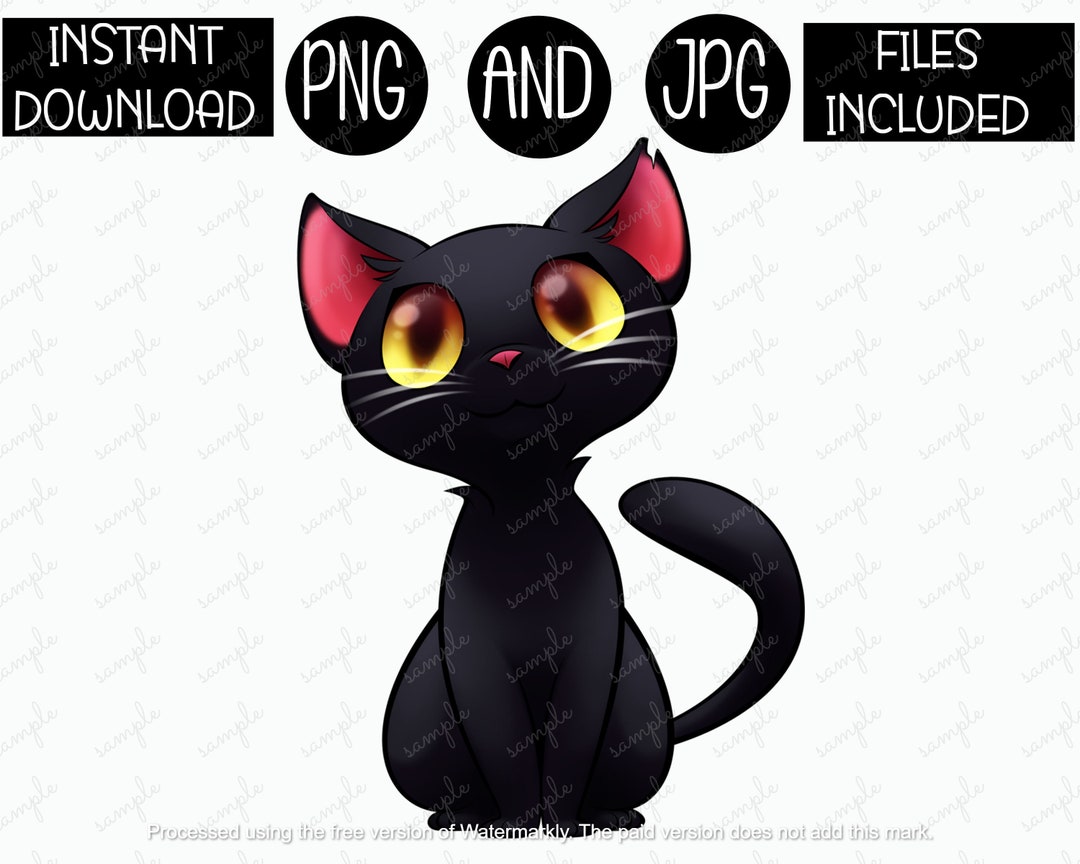Black Cat Bad Luck Spooky Scary Halloween Black Cat JPG Etsy