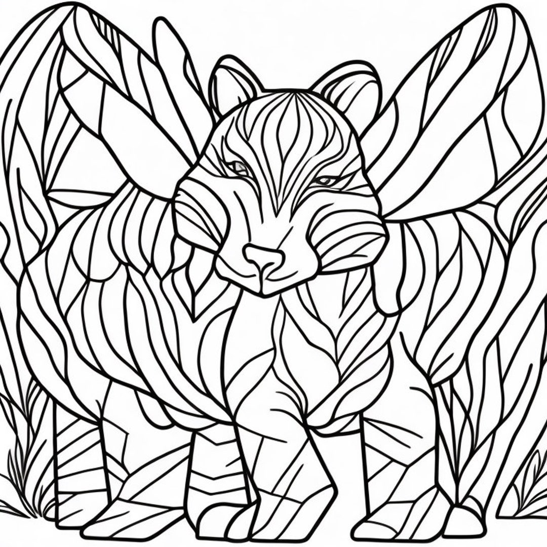 Big Cat Coloring - Etsy