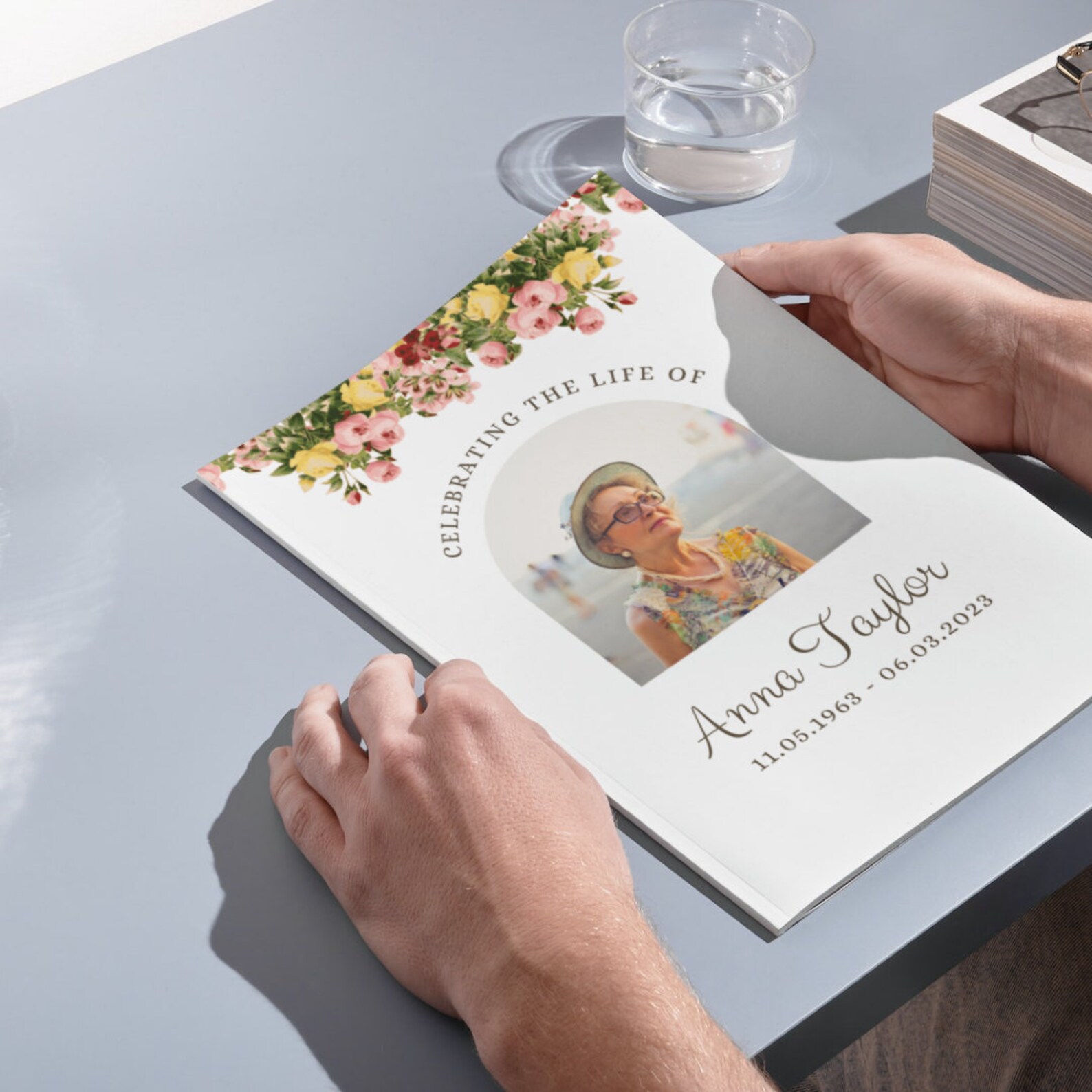 Funeral Poem Card, Editable Memorial Prayer, Obituary, Sympathy Poem