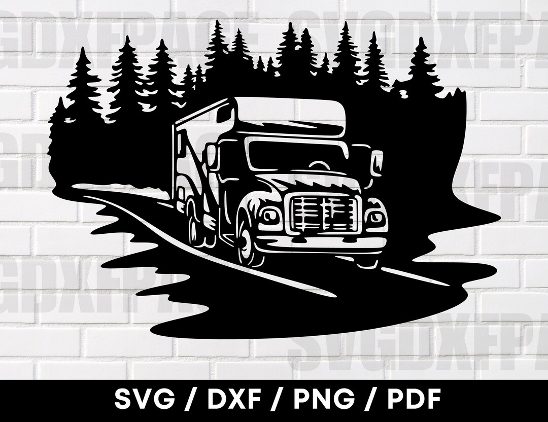 Dxf Files Rv Canister Rv Motorhome Scene SVG DXF PNG, Rv Svg, Rv Png, Camper Silhouette ...