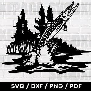 Pike Svg, Fishing DXF Files for Plasma, Laser Cutting, Cnc