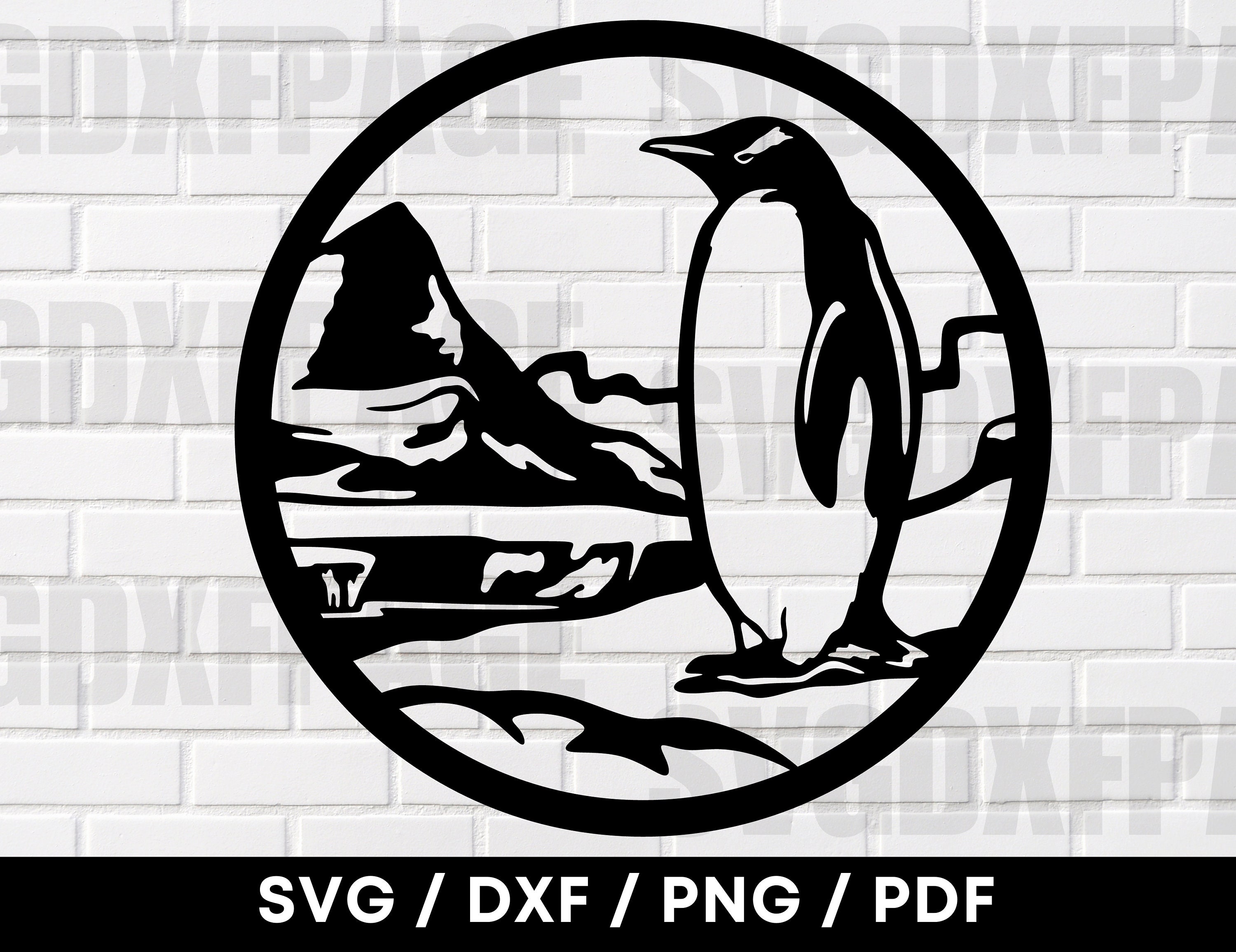 Penguin Scene DXF PNG SVG, Penguin Svg, Dxf Files for Plasma, Svg ...