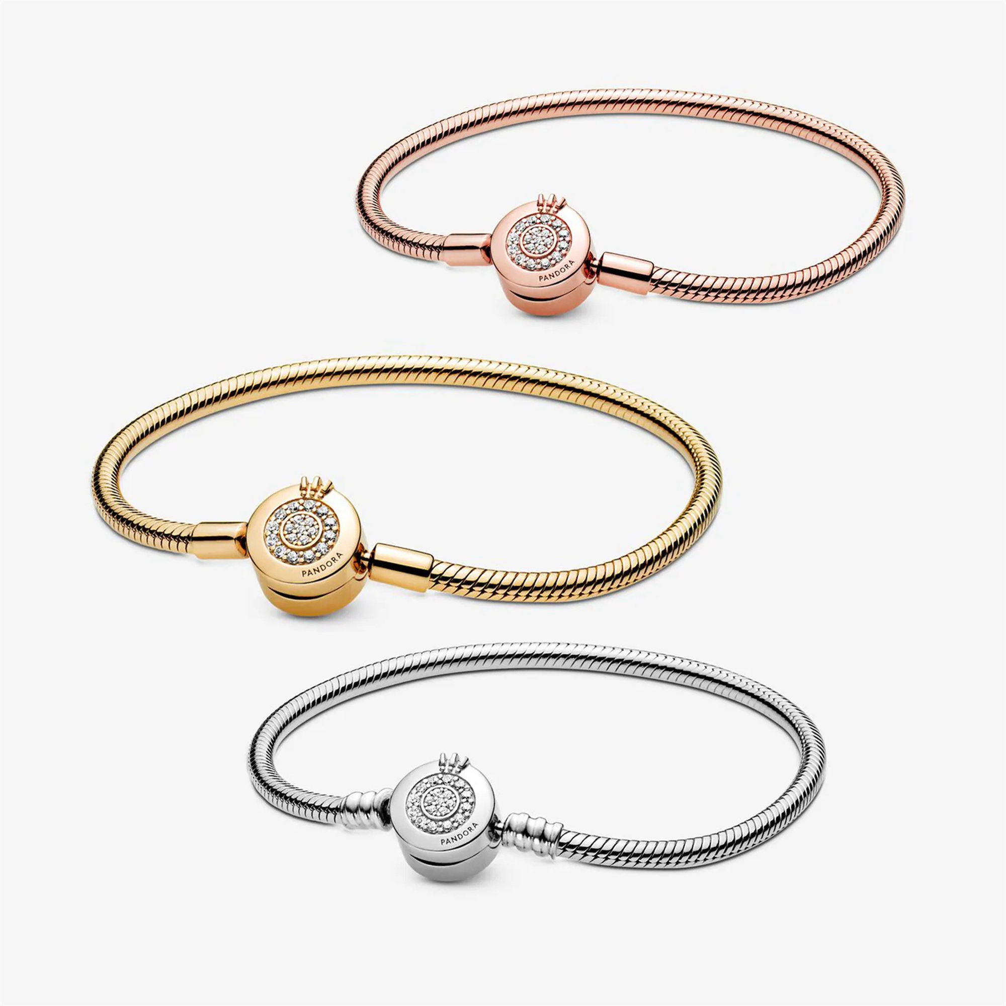 Pandora Moments Sparkling Crown O Snake Chain S925 Sterling Etsy