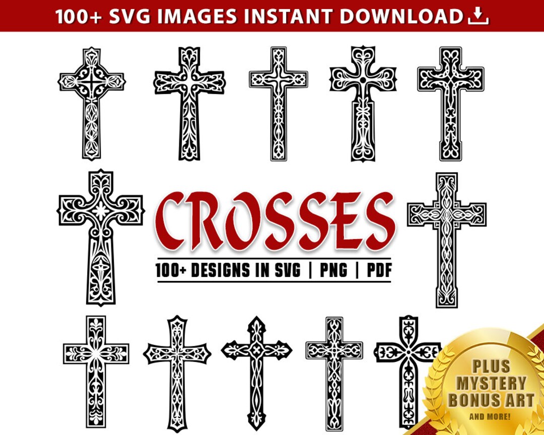 CROSSES SVG Bundle, Ornate Cross SVG Bundle, Cross Clipart, 100 ...